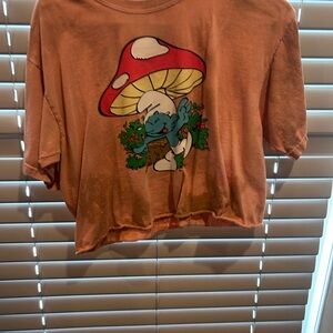Smurfs Disney mushroom T-shirt, tie-dye